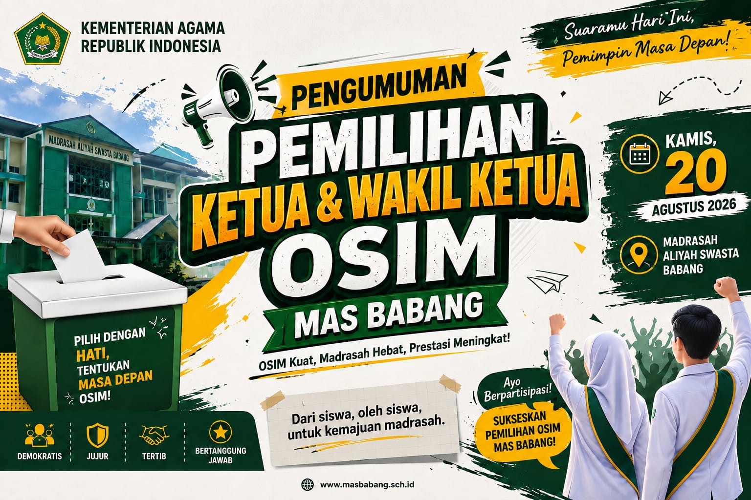 Pengumuman Pemilihan Ketua dan Wakil Ketua OSIM MAS Babang